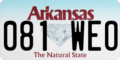 AR license plate 081WEO