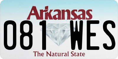 AR license plate 081WES