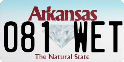 AR license plate 081WET
