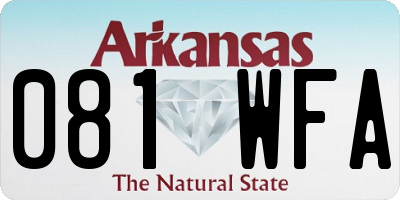AR license plate 081WFA