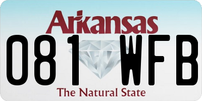 AR license plate 081WFB