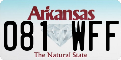 AR license plate 081WFF
