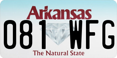 AR license plate 081WFG