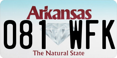 AR license plate 081WFK