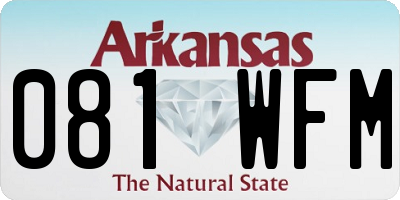 AR license plate 081WFM