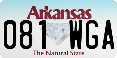AR license plate 081WGA