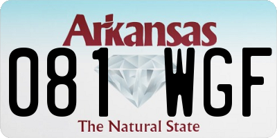 AR license plate 081WGF