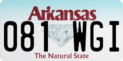 AR license plate 081WGI