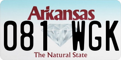 AR license plate 081WGK