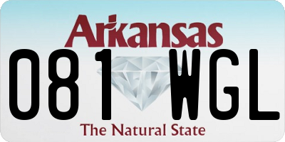 AR license plate 081WGL