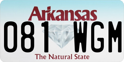 AR license plate 081WGM