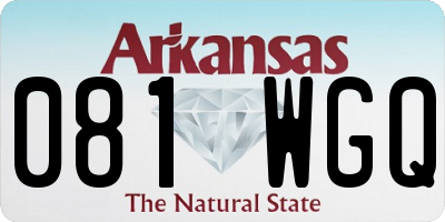 AR license plate 081WGQ