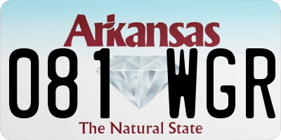 AR license plate 081WGR