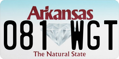 AR license plate 081WGT
