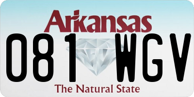 AR license plate 081WGV