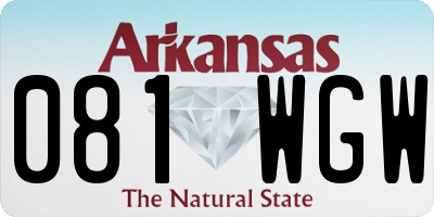 AR license plate 081WGW