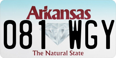 AR license plate 081WGY