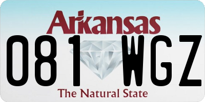 AR license plate 081WGZ