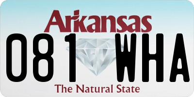 AR license plate 081WHA