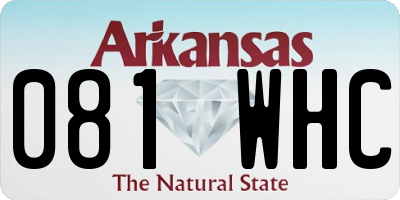AR license plate 081WHC