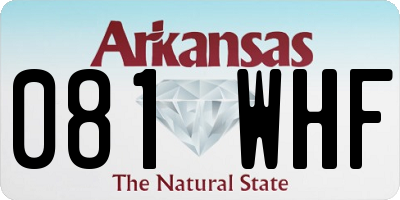 AR license plate 081WHF