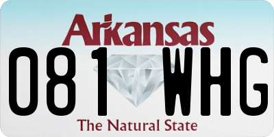 AR license plate 081WHG