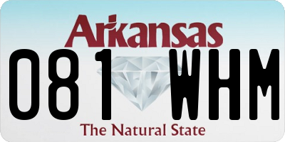 AR license plate 081WHM