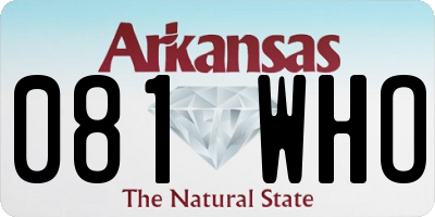 AR license plate 081WHO