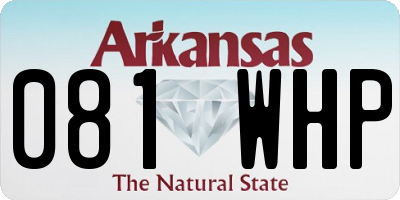 AR license plate 081WHP