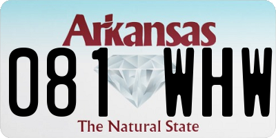 AR license plate 081WHW