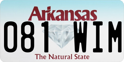 AR license plate 081WIM
