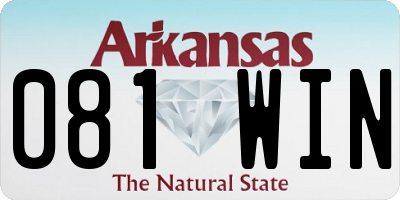 AR license plate 081WIN