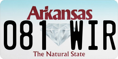 AR license plate 081WIR