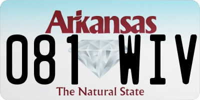 AR license plate 081WIV