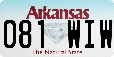 AR license plate 081WIW