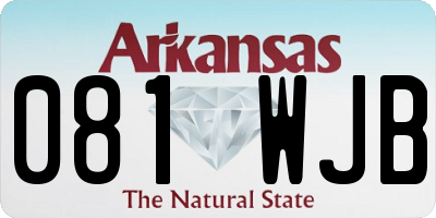 AR license plate 081WJB