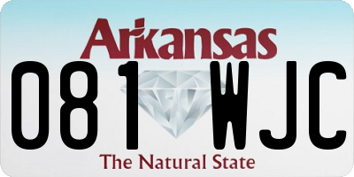 AR license plate 081WJC