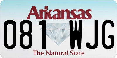 AR license plate 081WJG