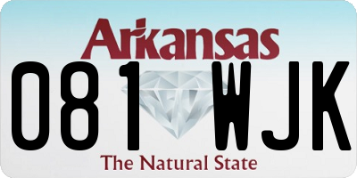 AR license plate 081WJK