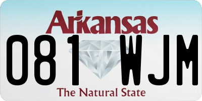 AR license plate 081WJM