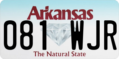 AR license plate 081WJR