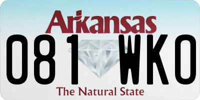 AR license plate 081WKO