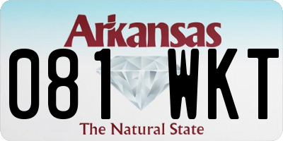 AR license plate 081WKT