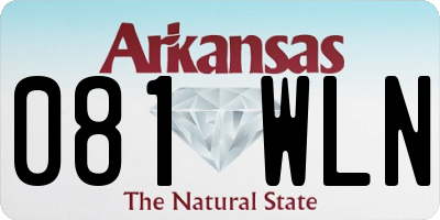 AR license plate 081WLN
