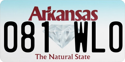 AR license plate 081WLO