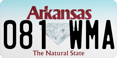 AR license plate 081WMA
