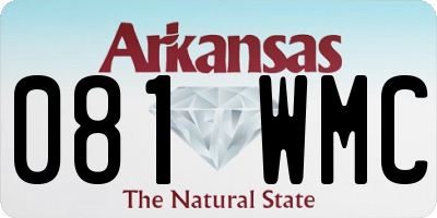 AR license plate 081WMC