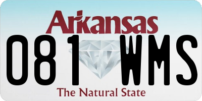 AR license plate 081WMS