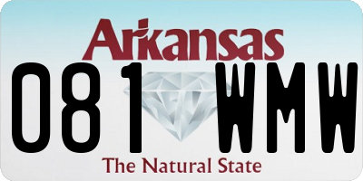 AR license plate 081WMW