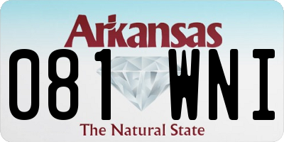 AR license plate 081WNI